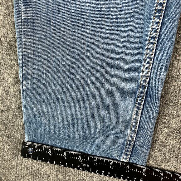 Levi's 505 Jeans Mens 36x32 Blue Straight Fit Stretch Distressed Workwear Worn - Picture 2 of 11